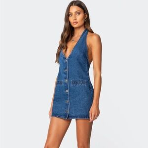 Edikted Blue Denim Mini Dress